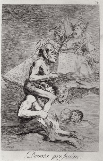 Zawód pobożny, płyta 70 „Los caprichos” autorstwa Francisco Jose de Goya y Lucientes