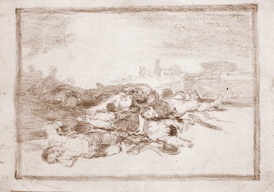 Katastrofy wojny: I wiele więcej (rysunek przygotowawczy) autorstwa Francisco de Goya