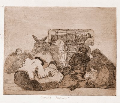 Katastrofy wojny: Dziwne oddanie (akwaforta z rysunku przygotowawczego) autorstwa Francisco de Goya