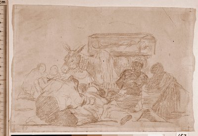 Katastrofy wojny: Dziwne oddanie (rysunek przygotowawczy) autorstwa Francisco de Goya