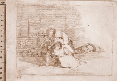 Katastrofy wojenne: nie docierają na czas (rysunek przygotowawczy) autorstwa Francisco de Goya