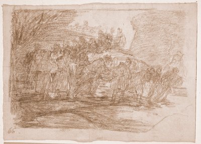 Katastrofy wojny: Nie znają drogi (rysunek przygotowawczy) autorstwa Francisco de Goya