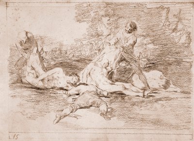 Katastrofy wojny: wykorzystują to (rysunek przygotowawczy) autorstwa Francisco de Goya