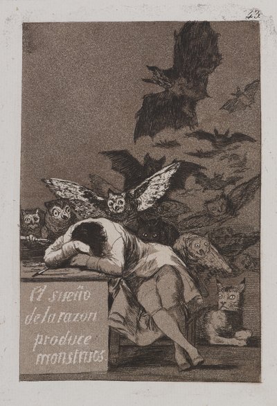 Sen rozsądku rodzi potwory autorstwa Francisco de Goya