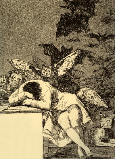 Sen rozumu rodzi potwory (Kaprys 43) autorstwa Francisco Jose de Goya y Lucientes