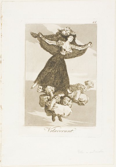 Oni polecieli, płyta 61 z Los Caprichos (Kaprysy) autorstwa Francisco Jose de Goya y Lucientes