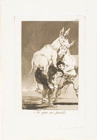 Ty, który nie potrafisz, tablica 42 z Los Caprichos autorstwa Francisco Jose de Goya y Lucientes