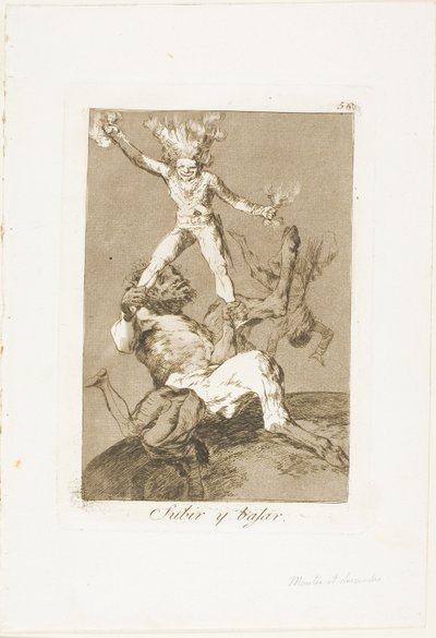 Powstać i upaść, płyta 56 z Los Caprichos autorstwa Francisco Jose de Goya y Lucientes