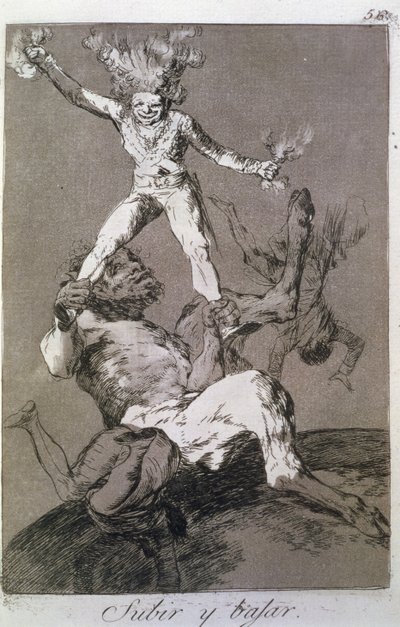 Wznosić się i opadać, płyta 56 „Los caprichos” autorstwa Francisco Jose de Goya y Lucientes
