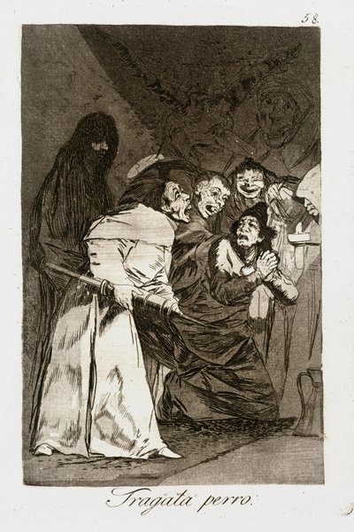 Połknij to, psie (Caprichos 58) autorstwa Francisco Jose de Goya y Lucientes