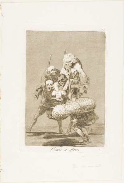 Co robi się drugiemu, płyta 77 z Los Caprichos autorstwa Francisco Jose de Goya y Lucientes