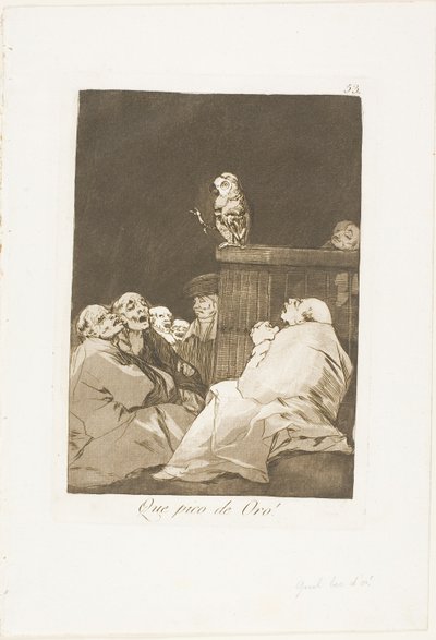 Co za Złoty Dziób!, płyta 53 z Los Caprichos autorstwa Francisco Jose de Goya y Lucientes