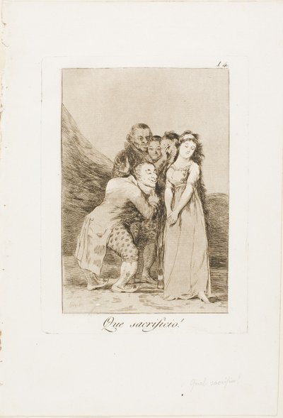 Co za ofiara!, płyta 14 z Los Caprichos autorstwa Francisco Jose de Goya y Lucientes