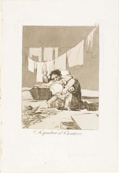 Tak, zepsuł garnek, płyta 25 z Los Caprichos autorstwa Francisco Jose de Goya y Lucientes