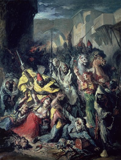 Walczący Maurowie (olej na płótnie) autorstwa Francisco Lameyer