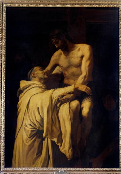 Chrystus biorący na ręce św. Bernarda z Clairvaux (San Bernardo di Chiaravalle) (1090-1153) Obraz Francisco Ribalta (1565-1628) 1621 nd. 1,58x1,13 m Madryt, Muzeum Prado autorstwa Francisco Ribalta