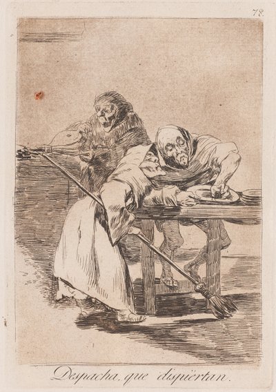 Bądź szybki, obudzą się, koniec 18-wczesny 19th wiek (druk) autorstwa Francisco de Goya