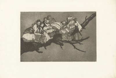 śmieszne szaleństwo Odmienne śmieszność Los Disparates (The Follies) (tytuł serii) Los Proverbios (Przysłowia) (tytuł serii) autorstwa Francisco de Goya