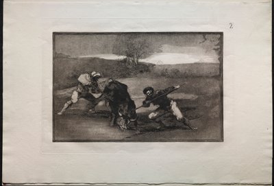 Walki byków: inny sposób polowania na piechotę autorstwa Francisco de Goya