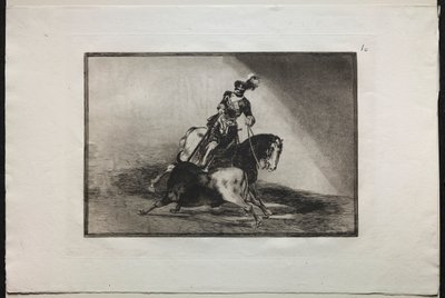 Walki byków: Karol V przebija byka autorstwa Francisco de Goya
