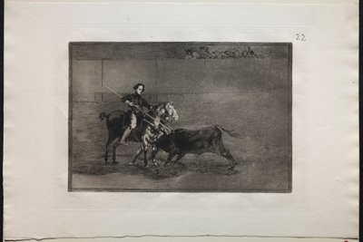 Walki byków: Męska odwaga sławnej Pajuelera na ringu w Saragosie, 1876. autorstwa Francisco de Goya