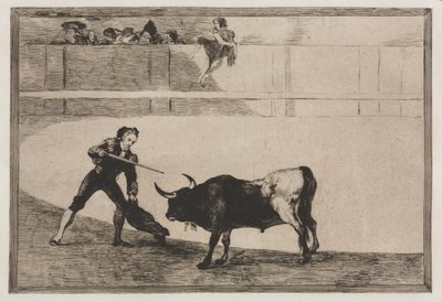 Walki byków: Pedro Romeo zabija zatrzymanego byka, 1876. autorstwa Francisco de Goya