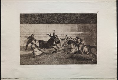 Walki byków: Śmierć Pepe Illo (druga kompozycja) autorstwa Francisco de Goya
