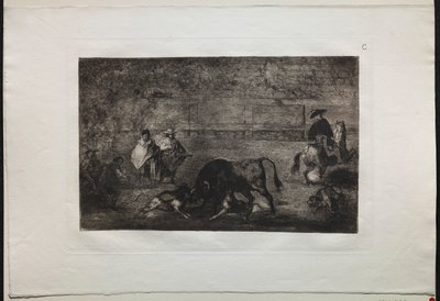 Walki byków: Pies wypuścił byka autorstwa Francisco de Goya