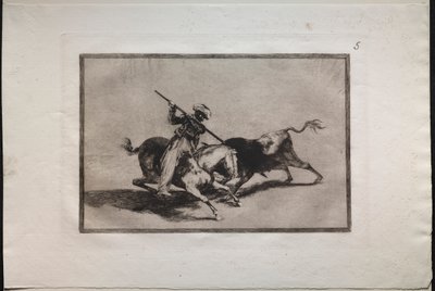 Walki byków: Spirited Moor Gazul jako pierwszy walczy zgodnie z zasadami autorstwa Francisco de Goya