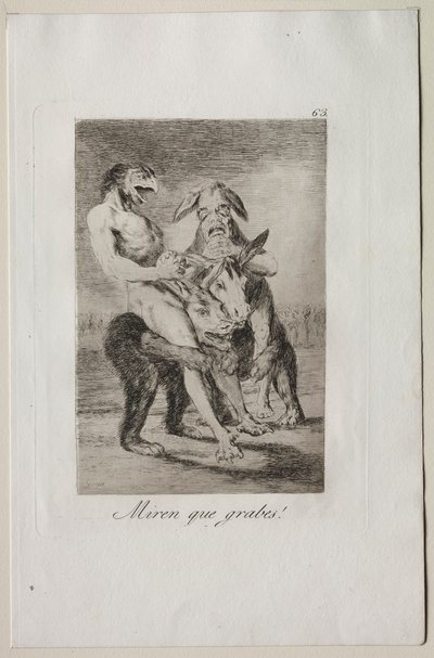 Kaprysy: spójrz, jakie są poważne! autorstwa Francisco de Goya