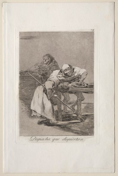 Caprichos: Bądź szybki, budzą się autorstwa Francisco de Goya