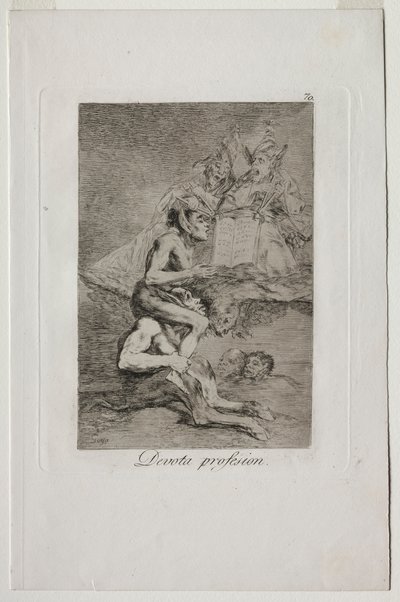 Caprichos: pobożny zawód. autorstwa Francisco de Goya