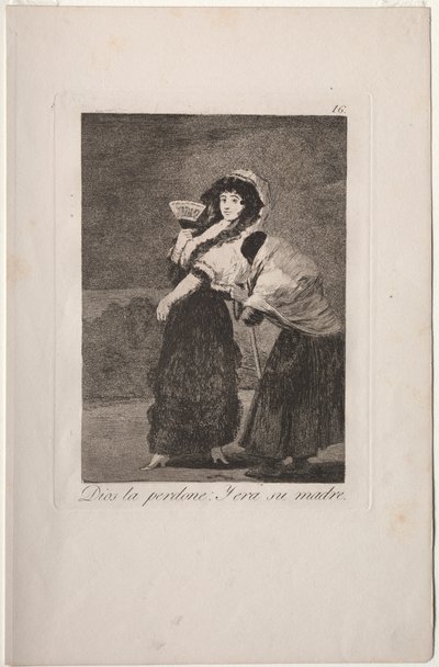 Caprichos: Na litość boską: i to była jej matka. autorstwa Francisco de Goya