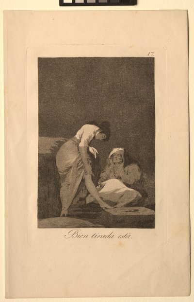 Caprichos: Jest ładnie rozciągnięty. autorstwa Francisco de Goya