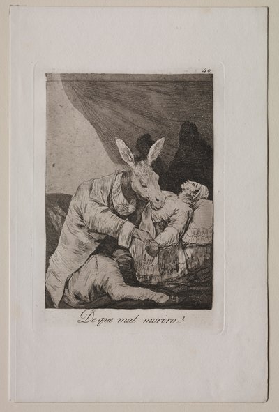 Caprichos: Z jakiego złego umrze, c. 1798. autorstwa Francisco de Goya