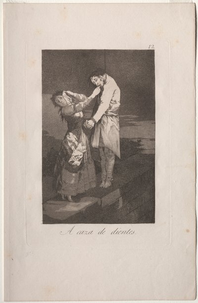 Caprichos: polowanie na zęby autorstwa Francisco de Goya