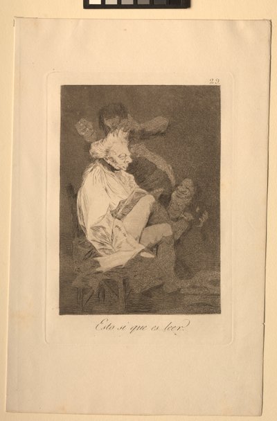 Caprichos: To z pewnością jest w stanie czytać. autorstwa Francisco de Goya