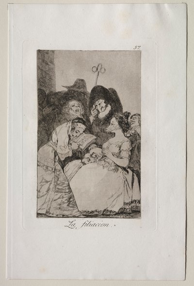 Caprichos: Filiacja. autorstwa Francisco de Goya