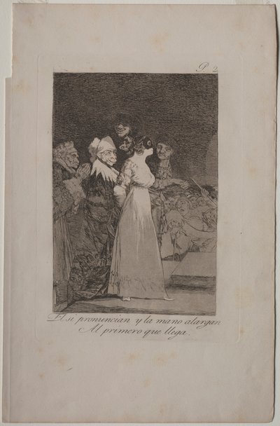Caprichos: Mówią tak i podają rękę pierwszemu przybyszowi.. autorstwa Francisco de Goya