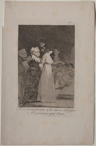 Caprichos: Mówią „Tak” i podają rękę Pierwszemu Przybyszowi. autorstwa Francisco de Goya