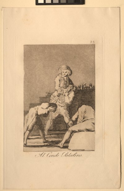 Caprichos: Do hrabiego Palatyna lub hrabiego Podniebienia. autorstwa Francisco de Goya