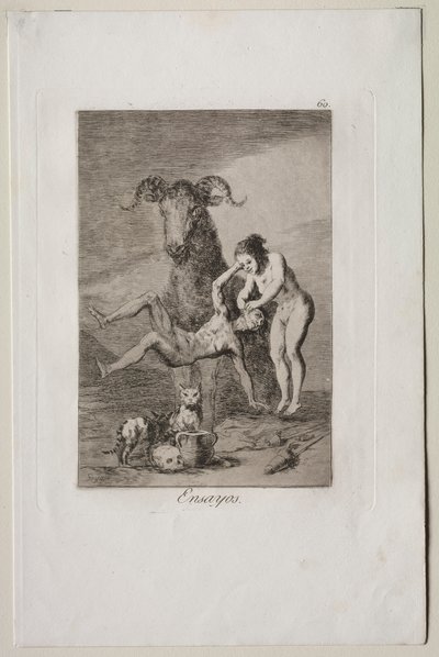 Caprichos: Próby. autorstwa Francisco de Goya