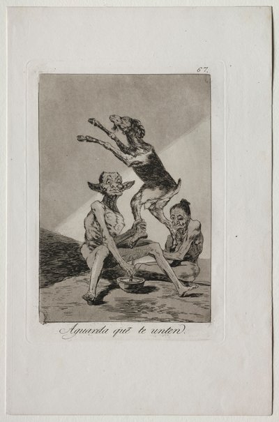 Caprichos: Poczekaj, aż zostaniesz namaszczony. autorstwa Francisco de Goya