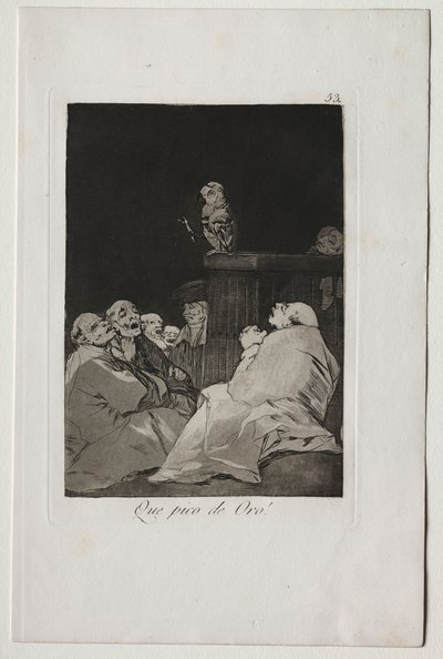 Caprichos: Co za złoty dziób! autorstwa Francisco de Goya