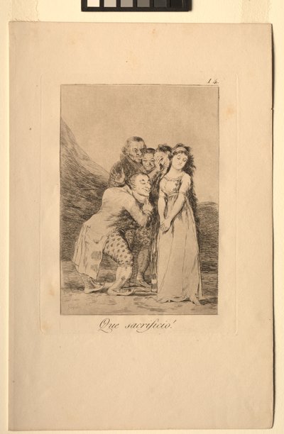 Caprichos: Co za ofiara!. autorstwa Francisco de Goya