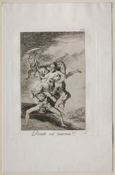 Caprichos: Dokąd idzie matka? autorstwa Francisco de Goya