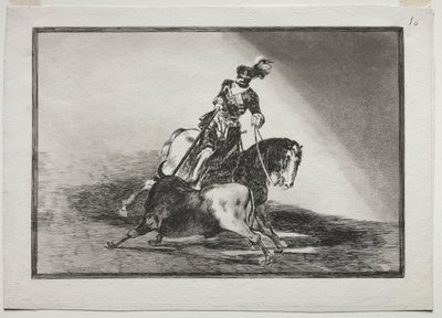 Karol V wbija byka w ring w Valladolid autorstwa Francisco de Goya