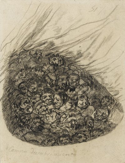 Comic Discovery, 1819-28 (czarna kreda na papierze) autorstwa Francisco de Goya