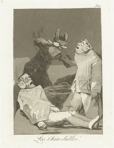 szynszyli Szynszyle (tytuł na obiekcie) Los Caprichos (tytuł serii) autorstwa Francisco de Goya