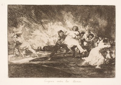 Uciekają przez płomienie (41) autorstwa Francisco de Goya